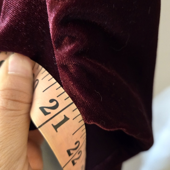 Vintage Whimsygoth Velvet Burgundy Long Sleeve Dress! - Picture 7 of 8